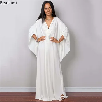 2024Women on Suvel Boho Pikk Kimono Kleit Tahke Lühikesed Varrukad trikoo Beach varjata Puhkus Kauhtana Kleit Ujuda Masti varjata