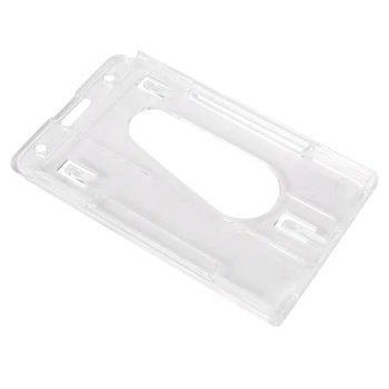 3X Vertikaalne Kõvast Plastikust Pääsme Omanik Topelt ID-Kaardi Multi Läbipaistev 10X6cm