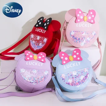 Disney 2023 Uued Luksus Brändi Mood Tüdrukud Nahast Käekott Multifilm Miki Minni Messenger Bag Daamid Vabaaja Õla Telefoni Kott