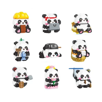 Idee Armas Multikas Loomade Micro Diamond Block Väike Panda Kontoritöötaja, Telliskivi Mudel, Haridus Mänguasjad Nanobricks Lastele Kingitused