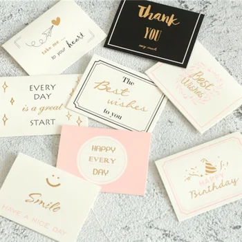 Kohandatud toode、aktsia-või custom disain valge õnnitluskaardid gold foil õnnelik sünni päeva, et teie kaart ja ümbrik