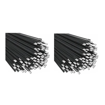 Metallist Zip Sidemed Mustad 200Pcs 11.8 Tolline 304 Roostevabast Terasest, Kaetud Epoxy Cable Tie Masinate, Sõidukite, Talud, Kaablid