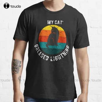 Minu Kass Rasvatatud Välk T-Särk Must Meeste Tshirt Fashion Loominguline Vaba Aja Veetmise Naljakas Harajuku T-Särgid Digitaaltrükk Tee Särgid