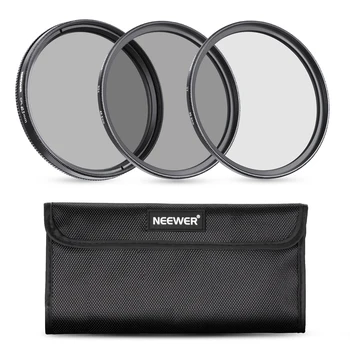 NEEWER Filter Kit, UV + CPL + ND4 filtrit, Ladustamise Kott & Lapiga, Optiline Klaas ja Alumiinium Slim Raami