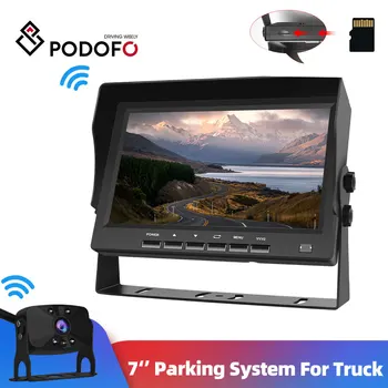 Podofo 7 tolline traadita auto-ekraani tagurpidi Sõiduki monitorid, tagurdamise kaamera ekraan auto jälgida auto, Veoauto, Bussi RV