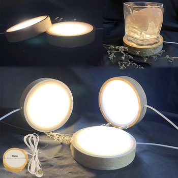 Puit Valguse Alus Laetav puldiga Puidust LED Valgus Pöörleva vitriin Lamp Omanik Lamp Base Kunst, Ornament, Uus