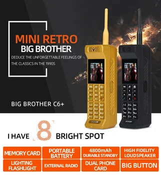Retro C6 Plus Power Bank Mobiiltelefoni 1.5