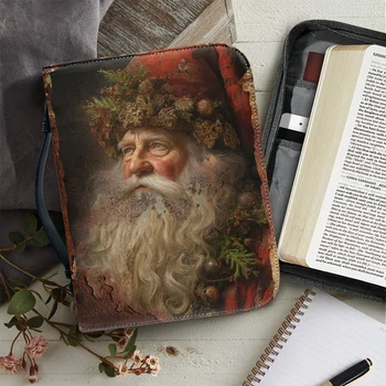Santa Claus Prindi Naiste Käekotid Sidur Piibli puhul Jõulud Pu Nahk Ladustamise Raamat Piibel Kott 2023 jõulukinke