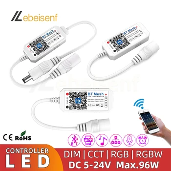 SM 5-24V BT Võre LED Kontroller Bluetooth APP Hääl Ajastus juhtimisfunktsioon Ühte Värvi CCT RGB RGBW Valgus Ribad PWM Signaali Dimmer