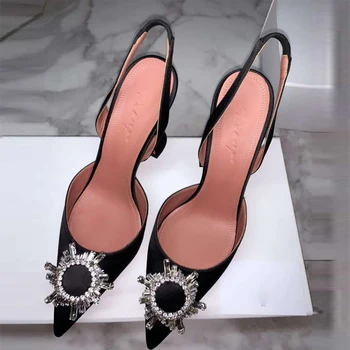 Suvel uus Baotou stiletto sussid seksikas rhinestone lukk sandaalid pidulik kleit kõik-võistluse simple pluss suurus naiste kingad