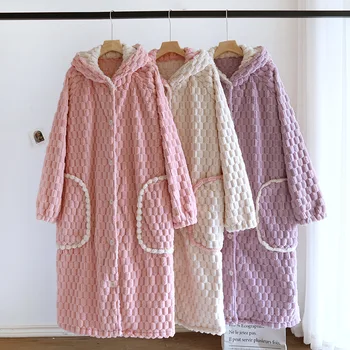 Talvel Soe Sleepwear Hommikumantel Naine Rüü Naiste Nightie Naiste Pajama Lapp Paksenenud Soojust Nightwears Daamid