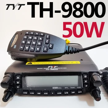 TYT TH-9800 PLUSS 50-Watt Quad Band Mobiiltelefoni Transiiver 26-33(10M)/47-54(6K)/136-174(2M)/400-480(70CM) MHz Auto Rself sõidu reisid