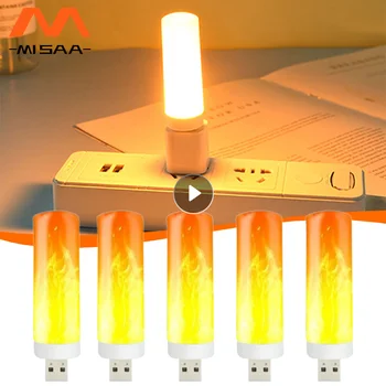 USB LED Flame Valguse Mõju USB Atmosfääri LED-Dünaamiline Leek Küünal Lamp Süttib Siseruumides Väljas Telkimine Kodu Pool Decor