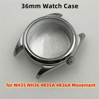 Uus 36mm Watch Juhul Roostevabast Terasest Mehaaniline Vaadata Safiir Klaas NH35 puhul NH35 NH36 4R35A 4R36A Liikumise Shell Osad