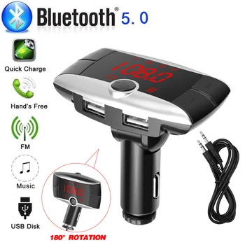 Uus BT01 Auto Mp3-Kaardi Suur Ekraan 5.0 Bluetooth Juhtmevaba FM-Saatja Kit MP3-Mängija, Raadio Adapter Dual USB-Laadija