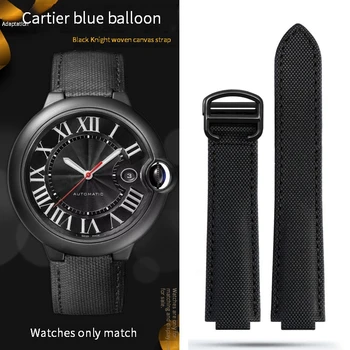 Vaadata Rihma Cartier Sinine Õhupall Wsbb0015 Must Rüütel Vaadata Käevõru Must Lõuend Nailon Watchband 16-8mm 18 -11mm 20-12mm
