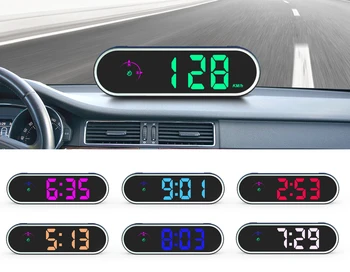 Värvikas auto kiiruse kuva HUD kella all-in-one KMH/MPH lülitatav koos kompass