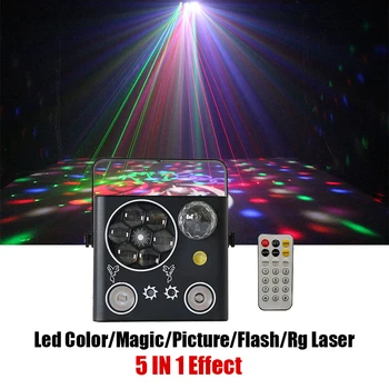 5 1 Mõju Valguse Remote Dj Led Magic Lamp Pilt RGB Led Flash RG Laser Pool Disco KTV ööklubi Pulm