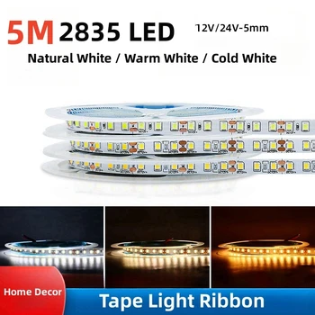 5Meters 600Leds 1200Leds 2835 Led Valgus DC12V/24V 120leds/240leds 2835 LED Ribad, lindid Tuli Lindilt Home Decor Light String