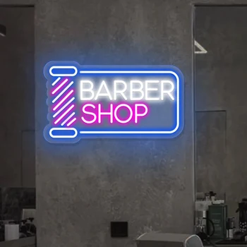 Barber Shop Neoon Valguse Märk Neoon Valgustus Soeng Juuksuri Logo Teenetemärgi Lambi Heledus reguleerimise Lüliti