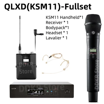 DDKR QLXD4-KSM11 Fullset UHF Tõsi Mitmekesisuse Traadita Mikrofon Karaoke Süsteemi Etapi Etendused Mic Traadita Professionnel
