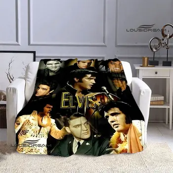 Elvis Presley Retro trükitud tekk tekid jaoks voodit Pikniku tekid Äärik tekk Pehme ja mugav tekk sünnipäeva kingitus