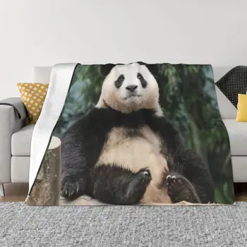 Fubao Aibao Panda Fu Bao Tekk Ruuduline Kõik Hooaja Mugavuse Viska Tekid jaoks Voodipesu Tuba Decor