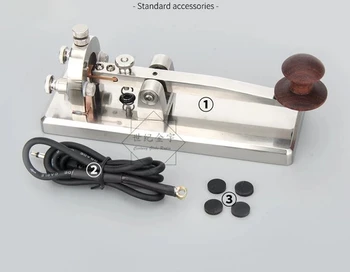 Hõbe CNC Roostevabast Terasest Telegraafi Võti Morse Võtit CW Key Ham Raadio Klahvi Käsitsi CW Keyer Jaoks Morse Kood