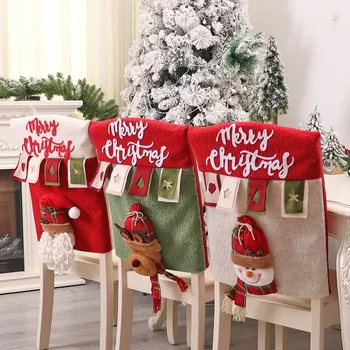 Jõulud Tooli Kate Korduvkasutatavad 3D Jõuluvana Põder Istme Kodu Xmas Uus Aasta Asjade Kaunistamiseks 2023