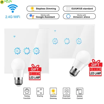Led Dimmer, 220V/110V Ewelink Wifi Dimmer Lüliti Smart Touch valguse lüliti Pirn Dimmer tööd Alexa Google Assistent