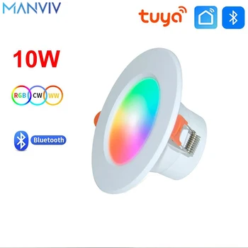 MANVIV LED Downlights Bluetooth Lae Lamp 10W LED Spot Valgus AC90V-240V Süvistatavad Ring RGB Valgus Hämardatav vannituba magamistuba