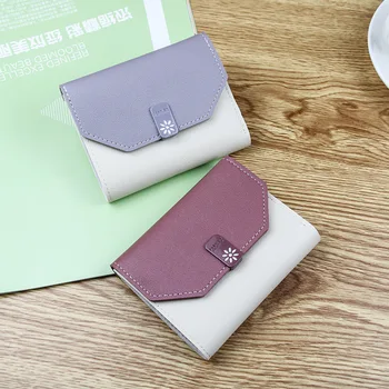 New korea Versioon Väike Rahakott Lühikese Kolm Värvi Multi-kaardi Õpilane Naiste Rahakott Mood Lukk Kaardi Kott