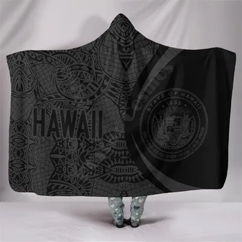 Polüneesia Hawaii Kapuutsiga Tekk 3D Trükitud Hubane Pehme Viska Tekk Täiskasvanud Naised Mehed Kantavad Viska Tekid 01