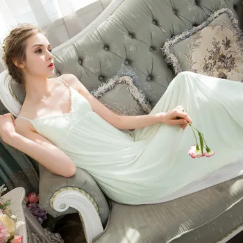 Sleepwear Modal Naine Suvi Kevad Pits Magus Nightgowns Naiste Printsess Koju Kleit Rinnus Pad Seksikas Pikk Pehme Homewear H5568