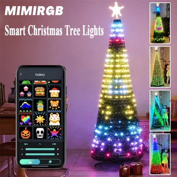 Smart Jõulupuu Tuled App DIY Teksti, Pilte, Muusikat, Rütmi LED RGB String Tuled Bluetoothi Kontrolli LED Jõulud Tuled