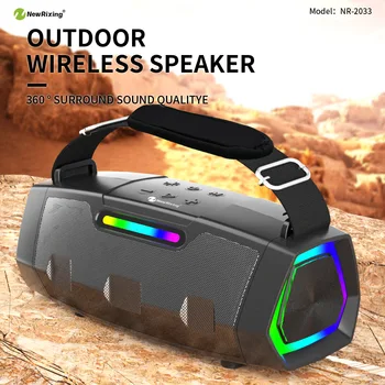 Suur Maht Kaasaskantav Bluetooth Kõlar RGB Valgus Traadita Subwoofer 360° Surround Stereo Veekindel Soundbox koos õlarihmaga